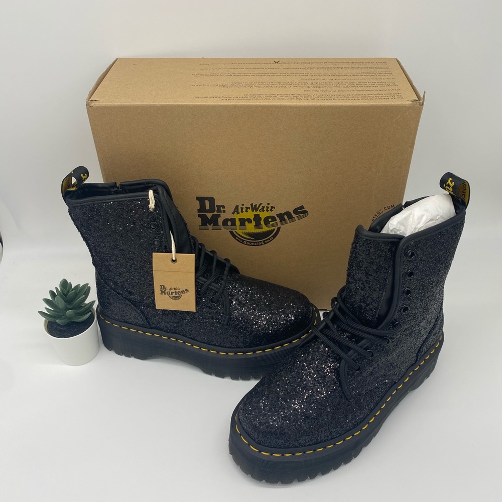 Dr.Marten JADON GLITTER  BLACK CHUNKY GLITTER - Picture 5 of 16